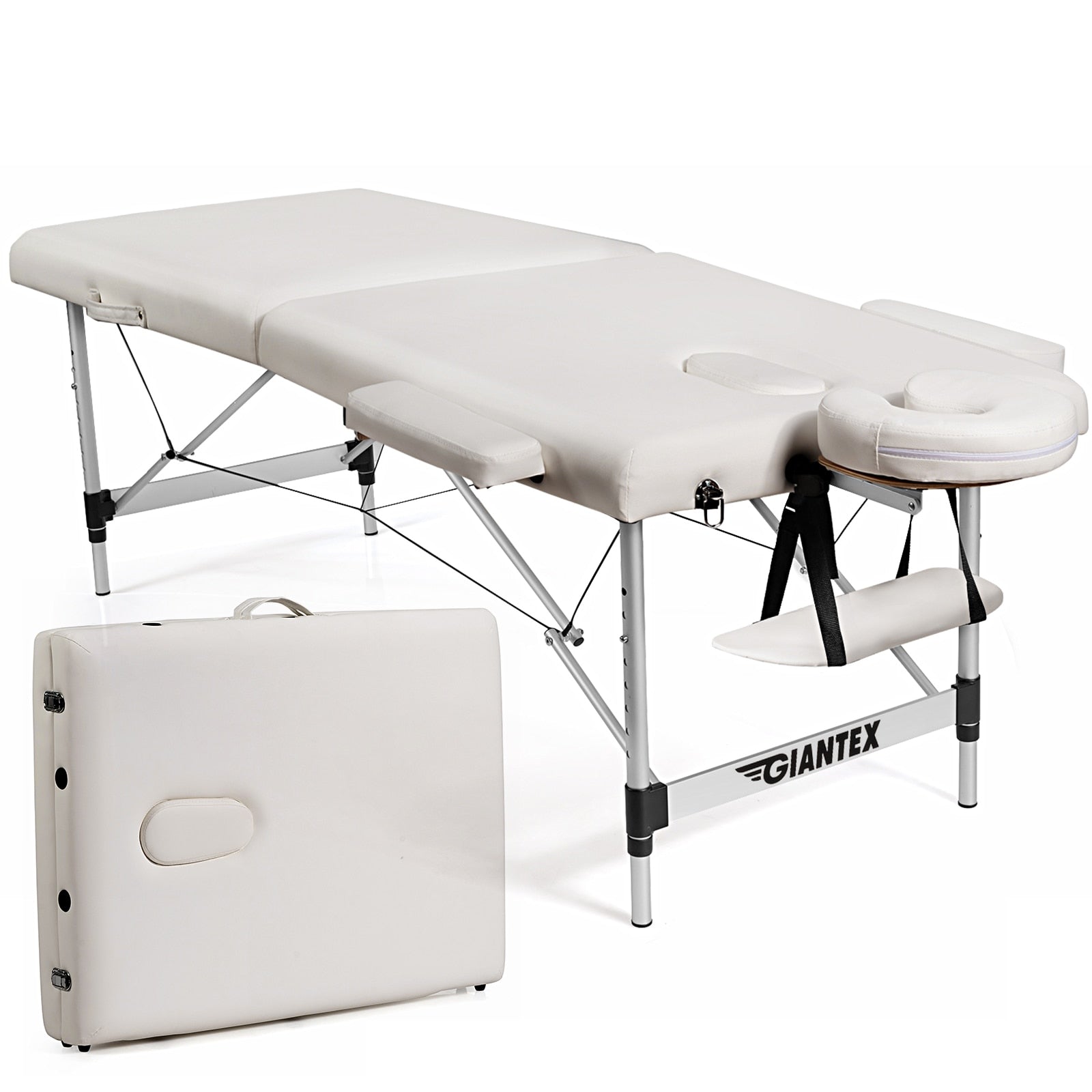 Portable Massage Table & Facial Spa Bed Portable Massage Table & Facial Spa Bed Furvenzy United States White