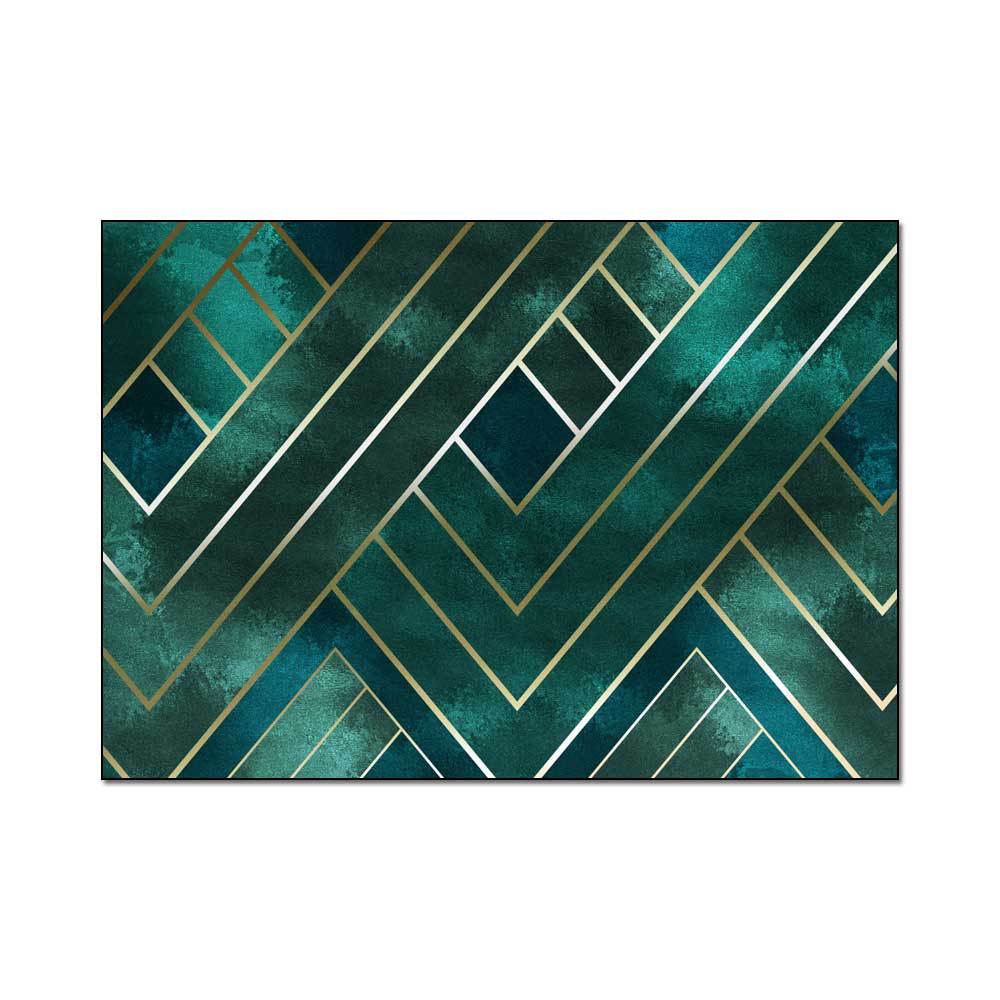 Mid Century Modern Rug - Living Room Carpet Mid Century Modern Rug - Living Room Carpet Furvenzy Green Blue 40cmX60cm