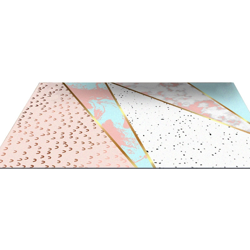 Mid Century Modern Rug - Living Room Carpet Mid Century Modern Rug - Living Room Carpet Furvenzy Pink Blue 40cmX60cm