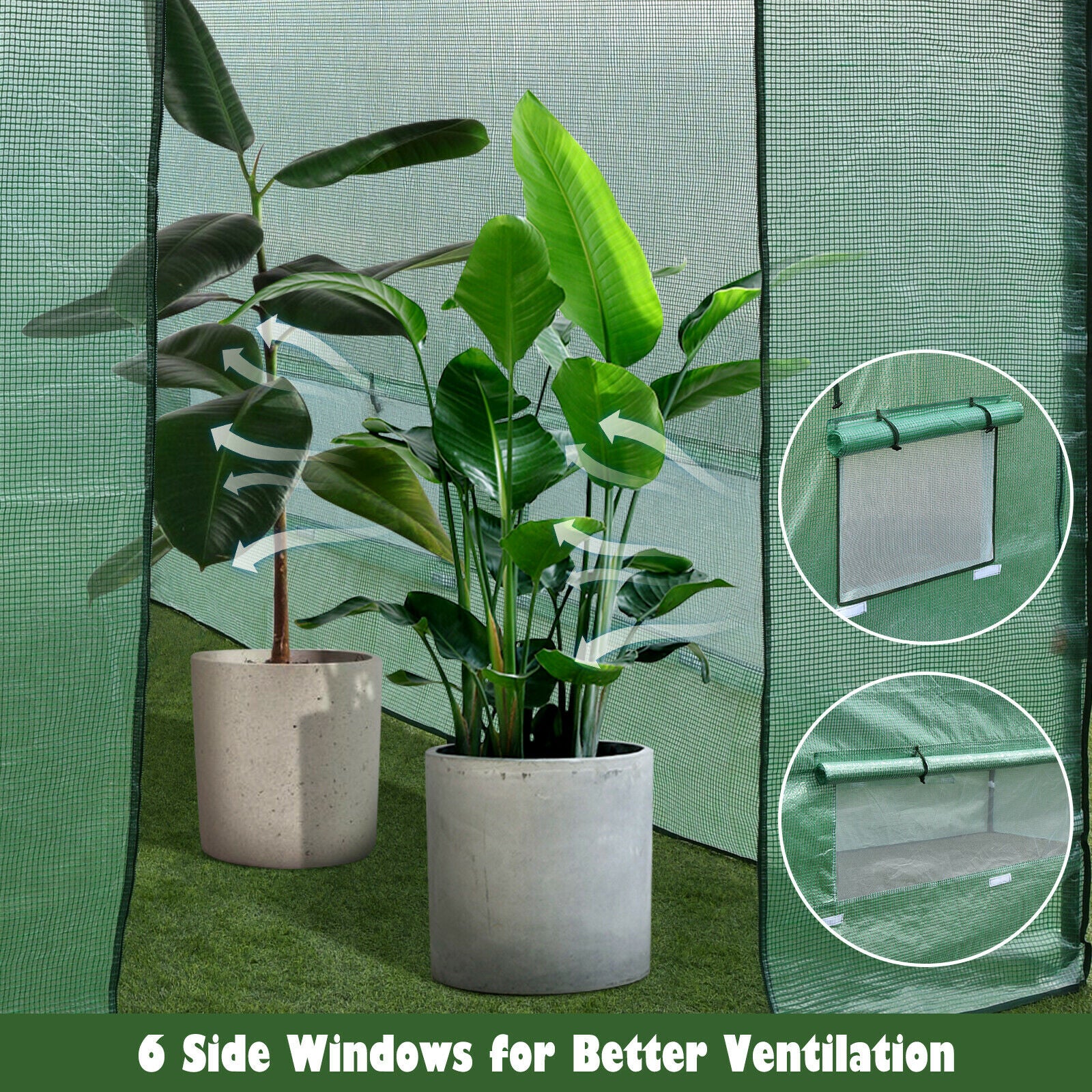 Costway Portable Walk-in Greenhouse Costway Portable Walk-in Greenhouse Furvenzy