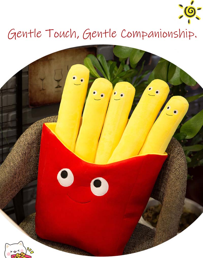 Simulation Food Fries Pillow Pizza Plush Toy Simulation Food Fries Pillow Pizza Plush Toy Furvenzy