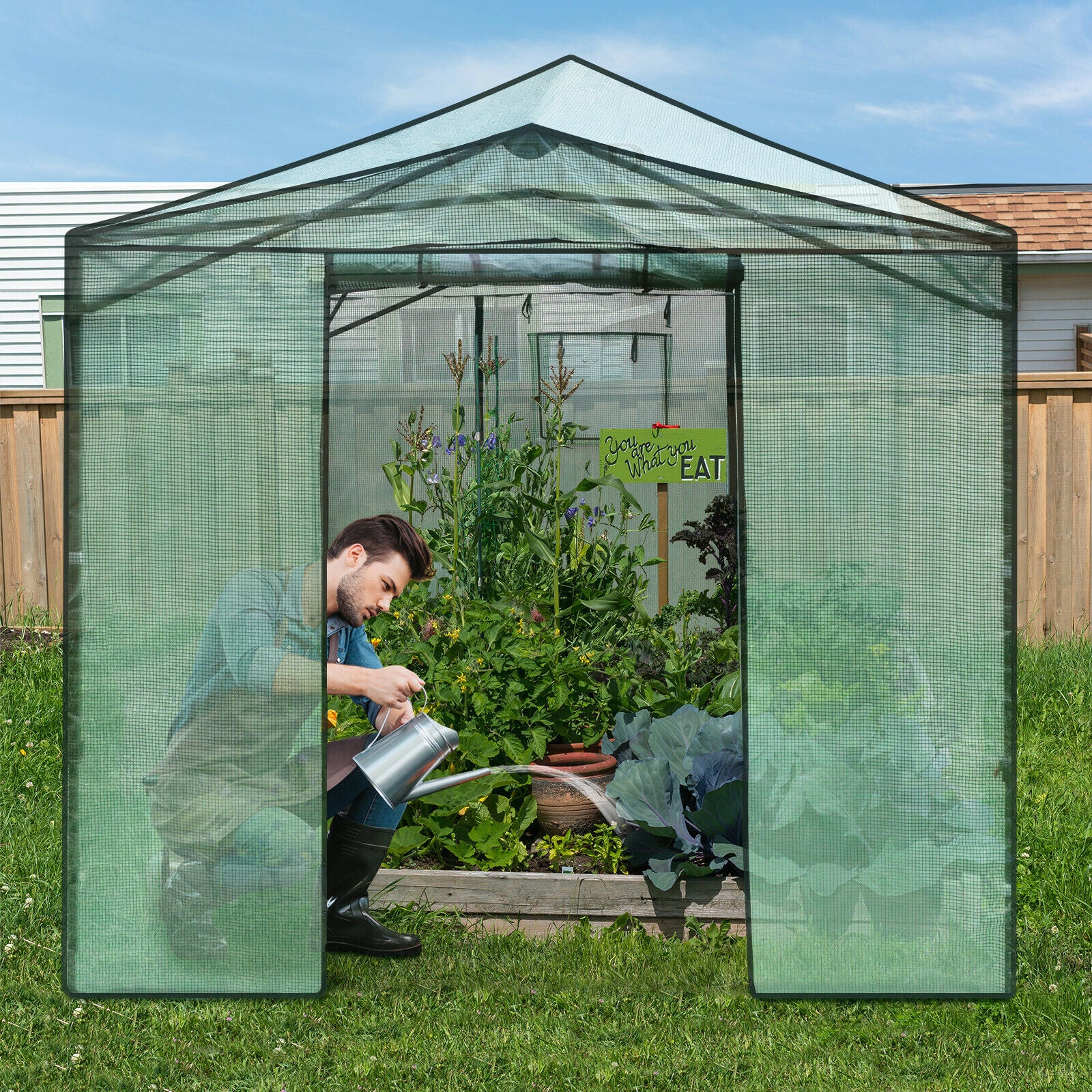 Costway Portable Walk-in Greenhouse Costway Portable Walk-in Greenhouse Furvenzy