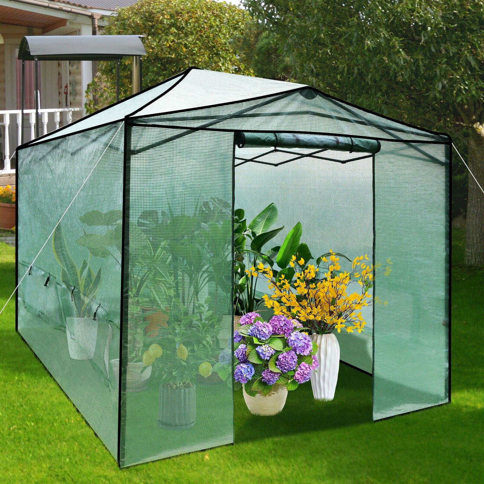 Costway Portable Walk-in Greenhouse Costway Portable Walk-in Greenhouse Furvenzy