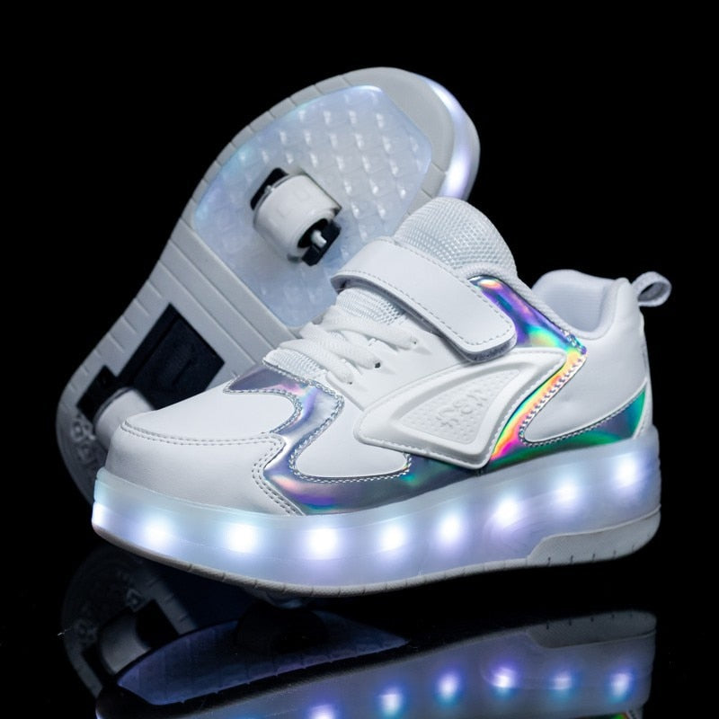 LED Roller Skates for Kids LED Roller Skates for Kids Furvenzy A Men's 1 (Ladies 2)