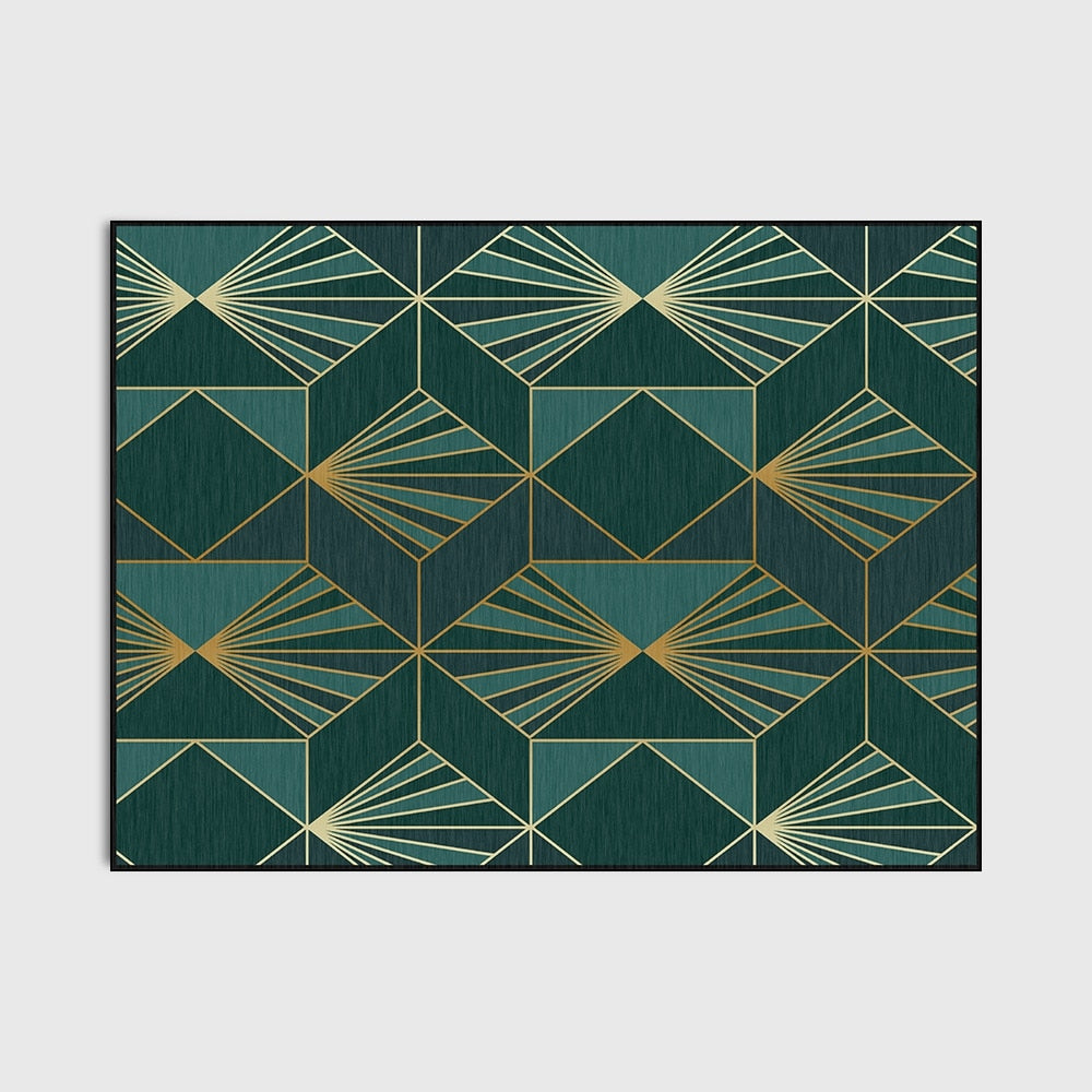 Mid Century Modern Rug - Living Room Carpet Mid Century Modern Rug - Living Room Carpet Furvenzy Green 2 40cmX60cm