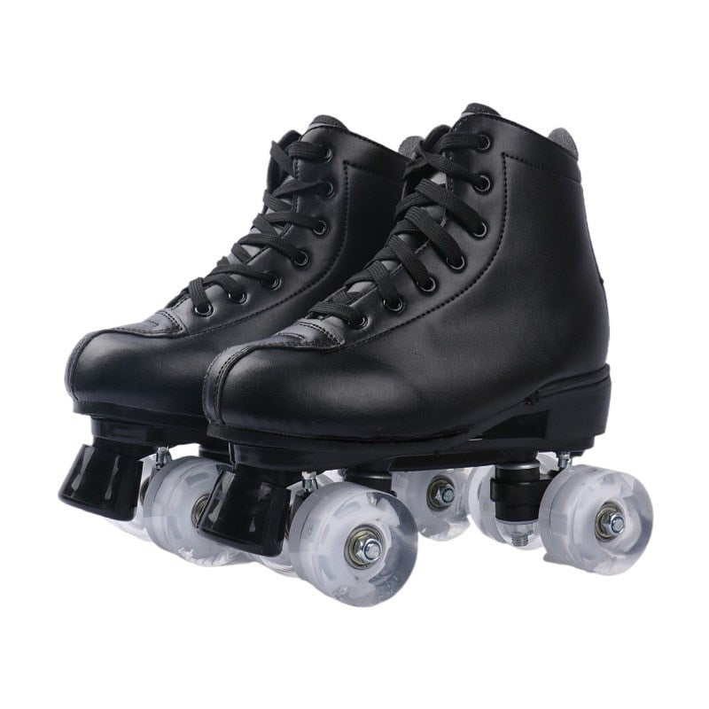 Roller Skates Quad Sneakers - Men & Women Roller Skates Quad Sneakers - Men & Women Furvenzy Black with White Wheel Men's 4 (Ladies 5)