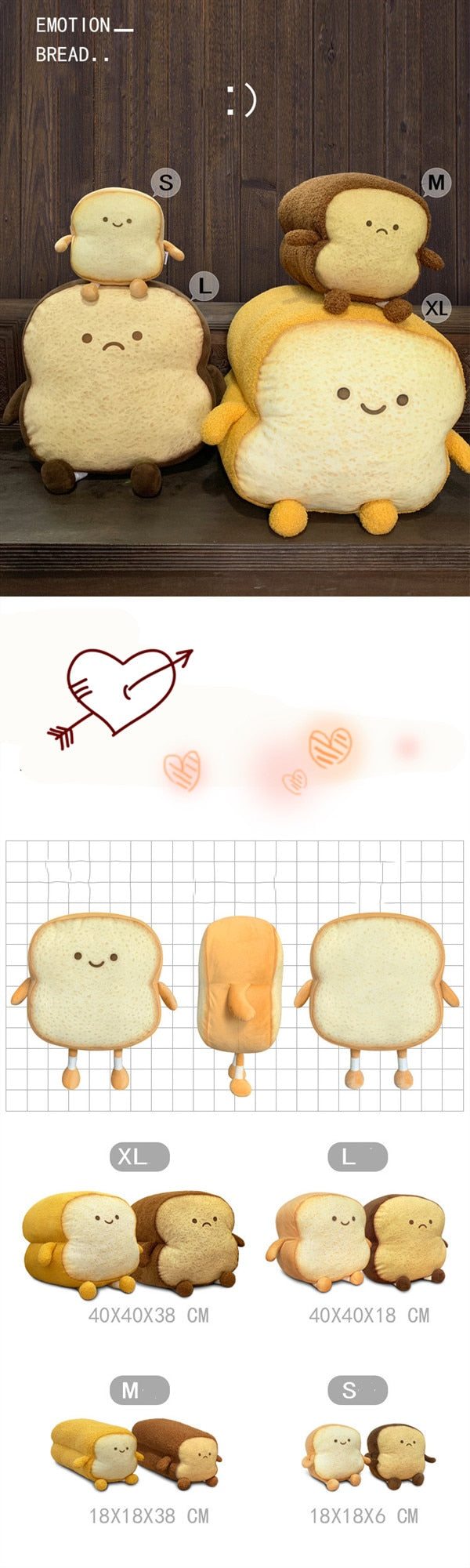 Toast Plush Stuffed Toy Pillow Toast Plush Stuffed Toy Pillow Furvenzy