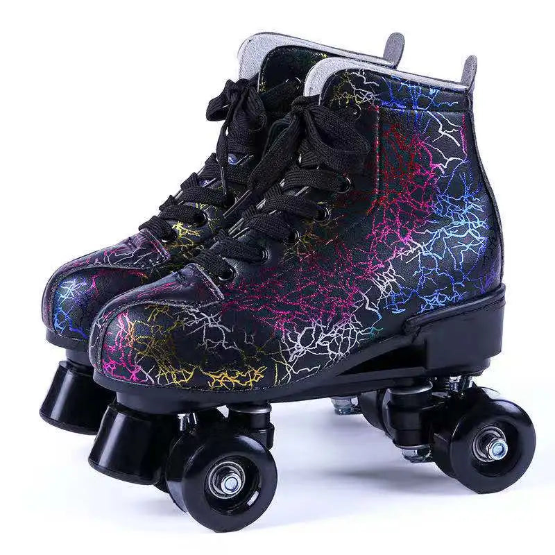 Printed Double Row Roller Skates Printed Double Row Roller Skates Furvenzy