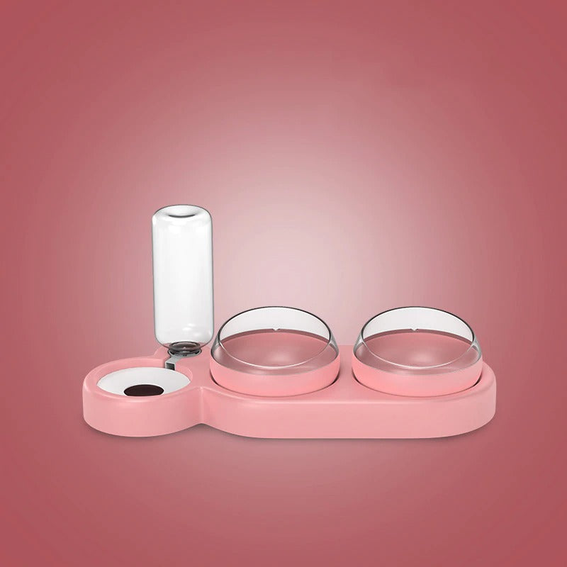 3 in 1 Elevated Cat Bowl with Water Fountain 3 in 1 Elevated Cat Bowl with Water Fountain Furvenzy Pink 500ml