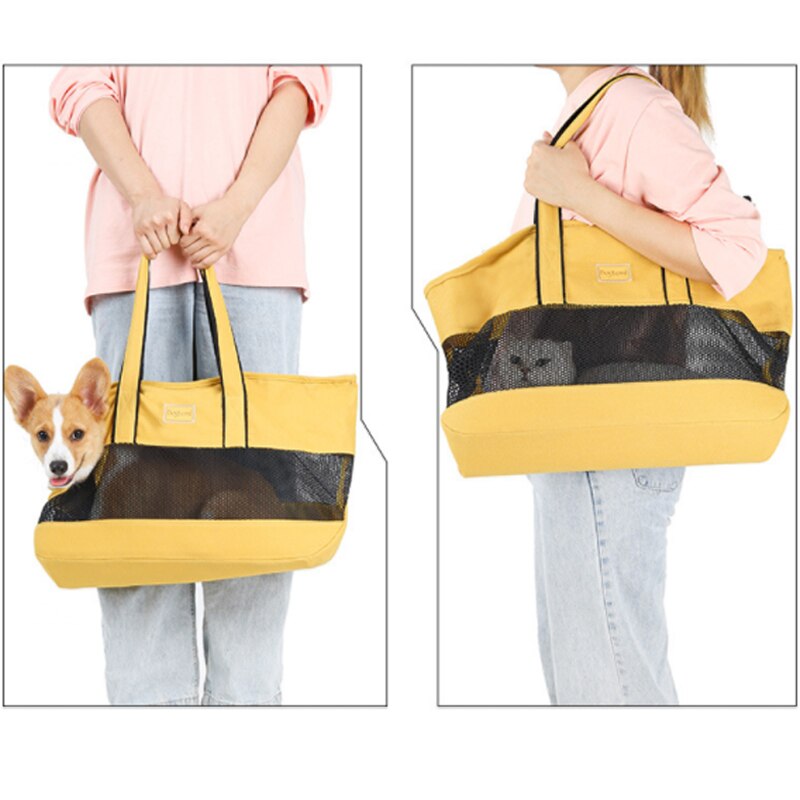 Pet Canvas Tote Bag for Cat & Dogs Pet Canvas Tote Bag for Cat & Dogs Furvenzy Yellow