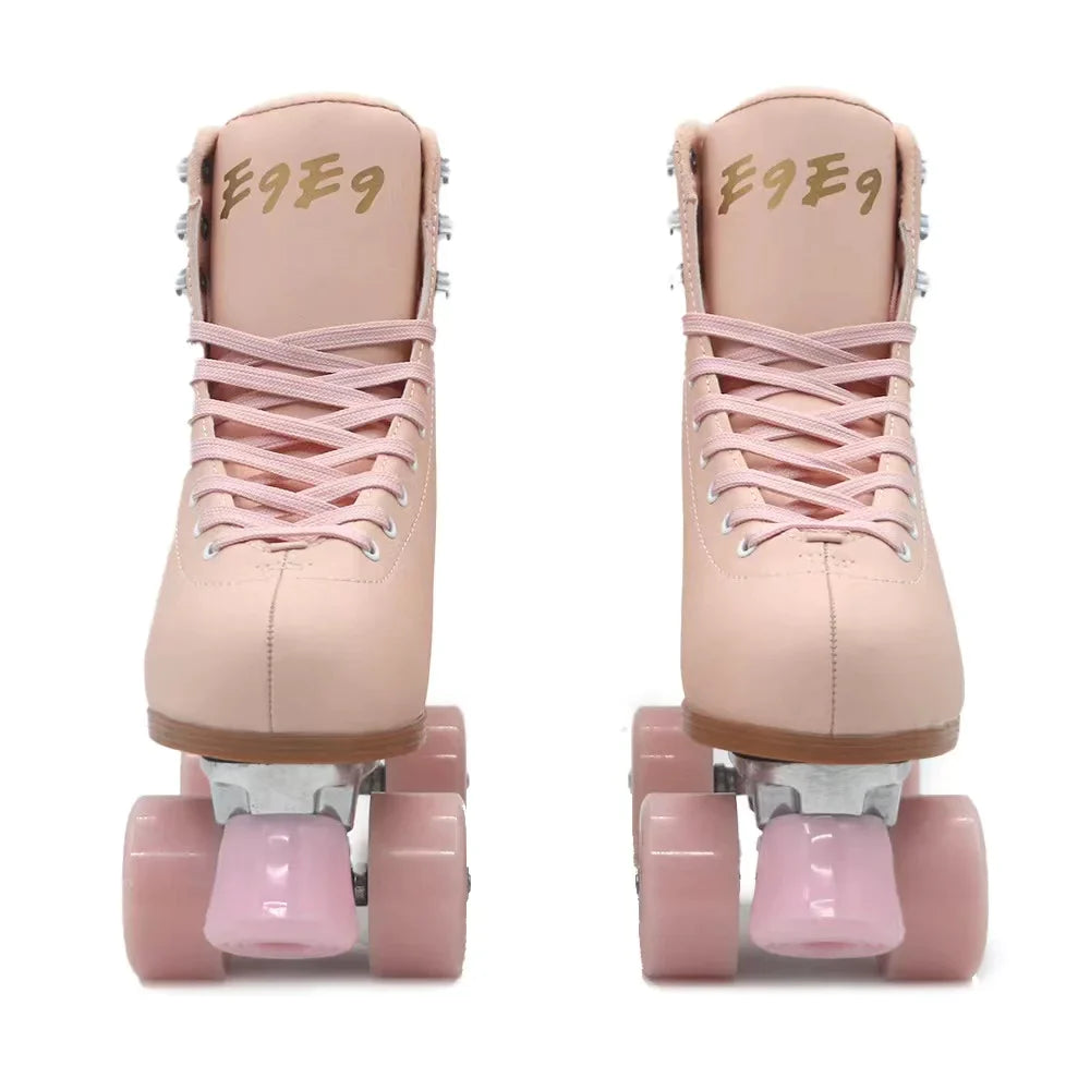 Pink Blue Double Row Roller Skates Shoes Pink Blue Double Row Roller Skates Shoes Furvenzy