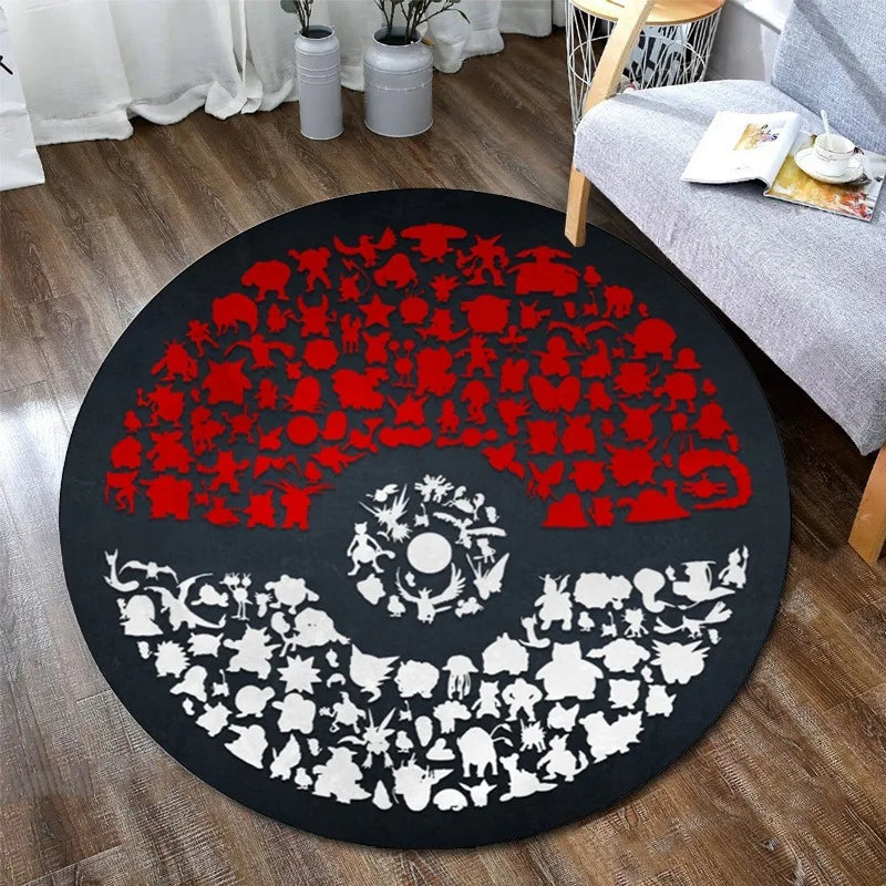 Pokemon Round Bedroom Rug Carpet Pokemon Round Bedroom Rug Carpet - Furvenzy