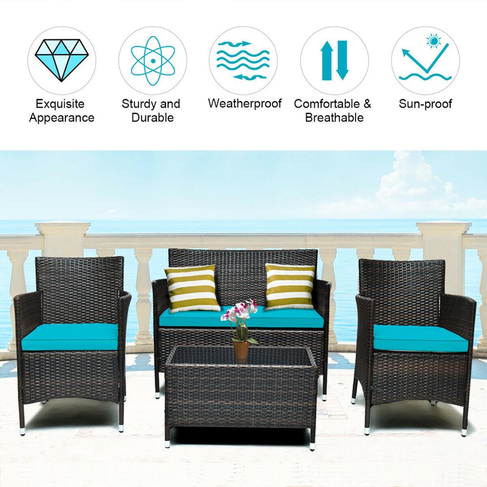 Rattan Patio Sofa Set Rattan Patio Sofa Set Furvenzy