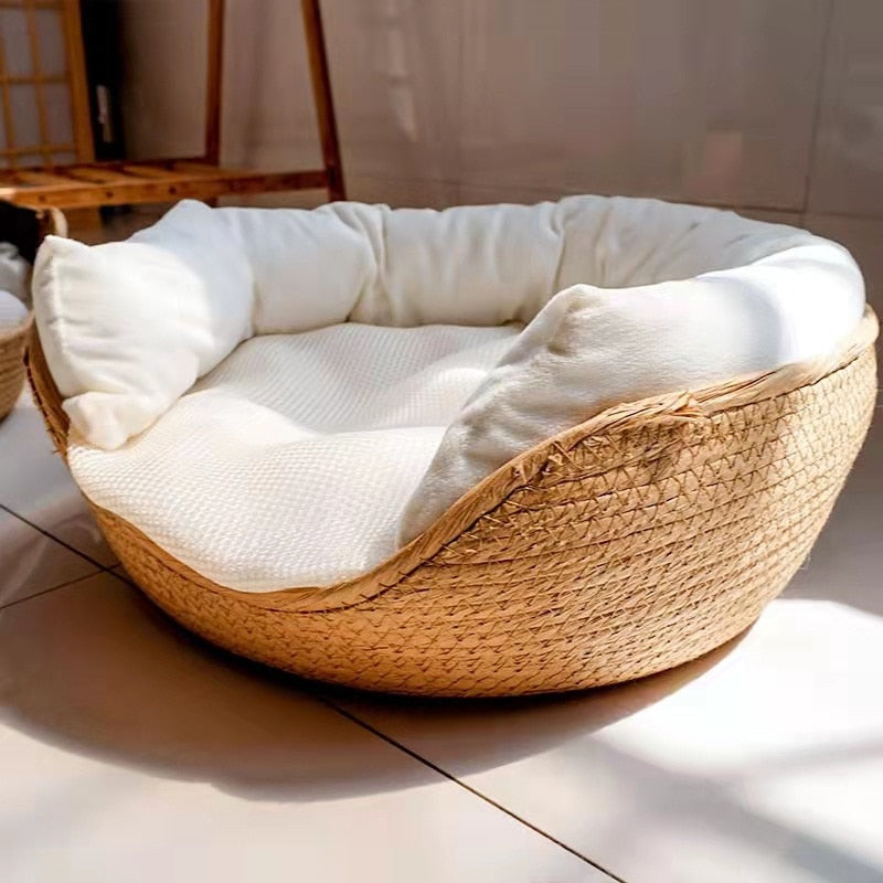 Rattan Leverage Pet Sleeping Bed Rattan Leverage Pet Sleeping Bed Furvenzy 32cmx32cm