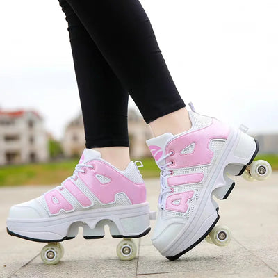 Four-Wheel Skating Shoes with Brake Head 9