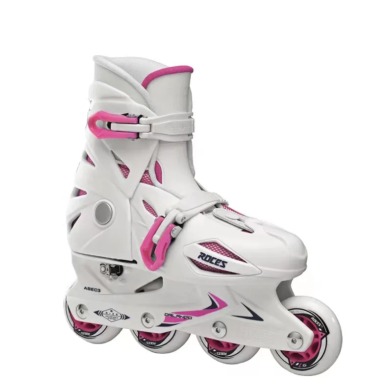 Inline Roller Skates Shoes Four Size Adjustable Inline Roller Skates Shoes Four Size Adjustable Furvenzy White 25-29