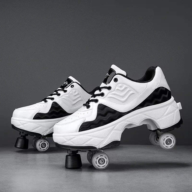 Four-Wheel Skating Shoes with Brake Head Four-Wheel Skating Shoes with Brake Head Furvenzy