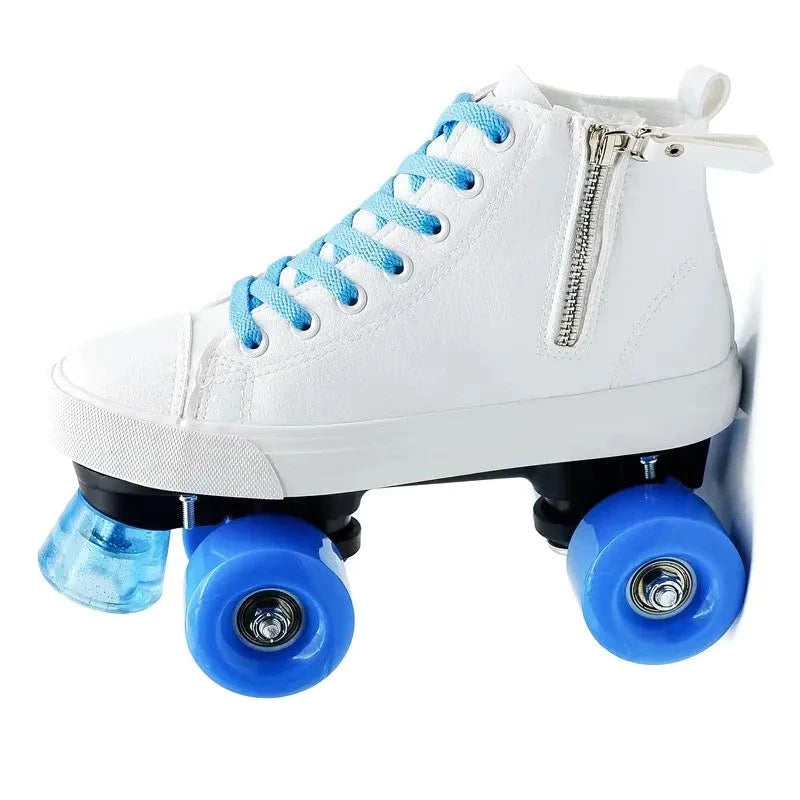 Leather Roller Skates Shoes for Men Women Leather Roller Skates Shoes for Men Women Furvenzy White 2 Men's 4.5 (Ladies 5.5)