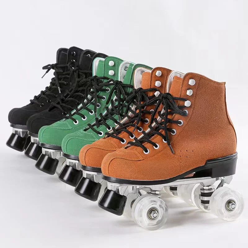 Leather Roller Skates Shoes Quad Sneakers Leather Roller Skates Shoes Quad Sneakers Furvenzy