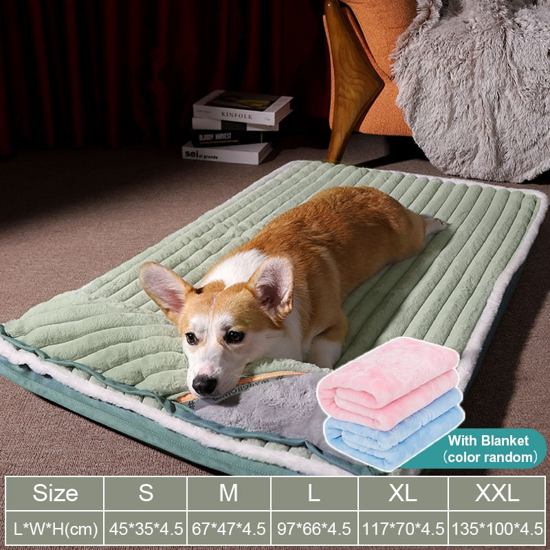Dog Bed with Padded Cushion Dog Bed with Padded Cushion Furvenzy Green with blanket S