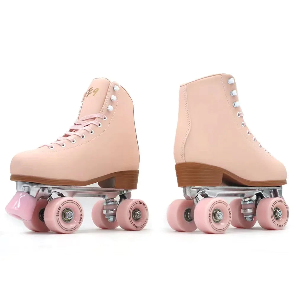 Pink Blue Double Row Roller Skates Shoes Pink Blue Double Row Roller Skates Shoes Furvenzy