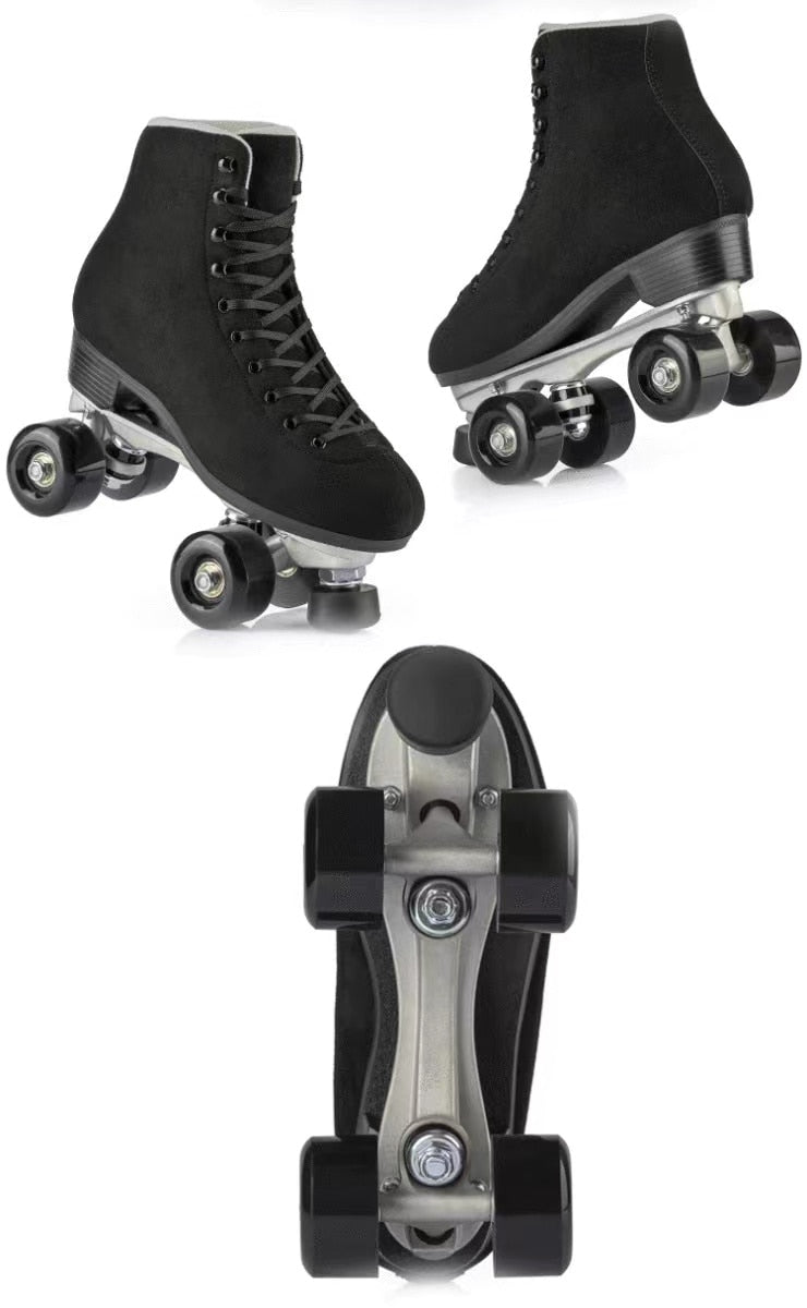 Leather Roller Skates Inline Quad Skating Leather Roller Skates Inline Quad Skating Furvenzy