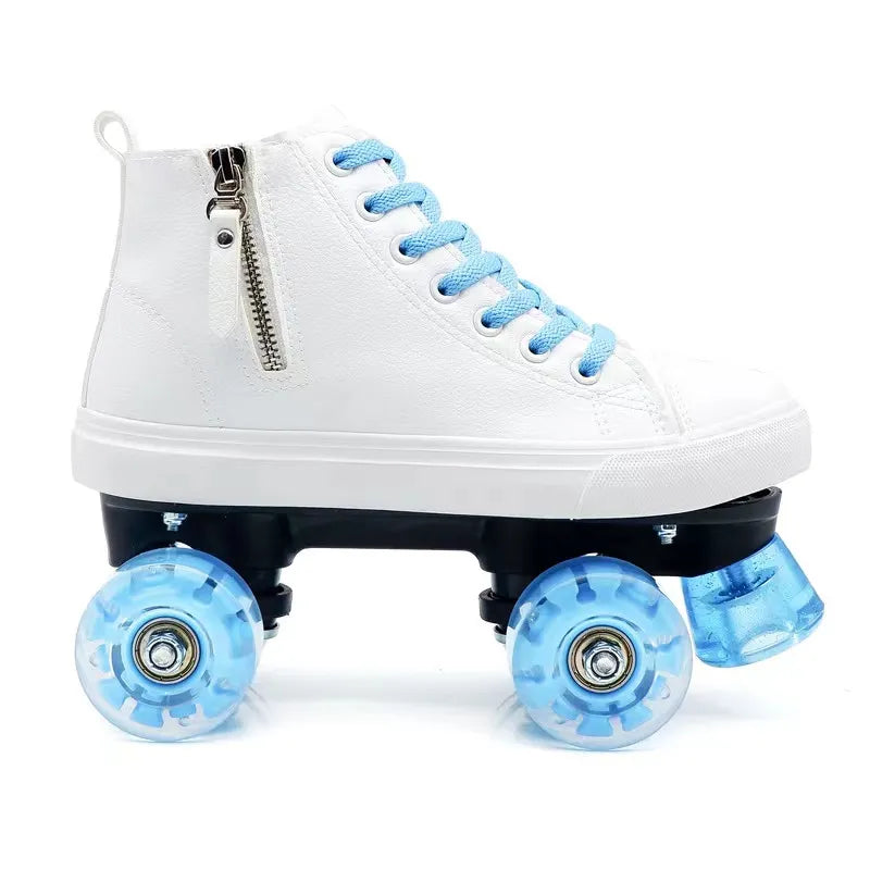 Leather Roller Skates Shoes for Men Women Leather Roller Skates Shoes for Men Women Furvenzy White 1 Men's 4.5 (Ladies 5.5)