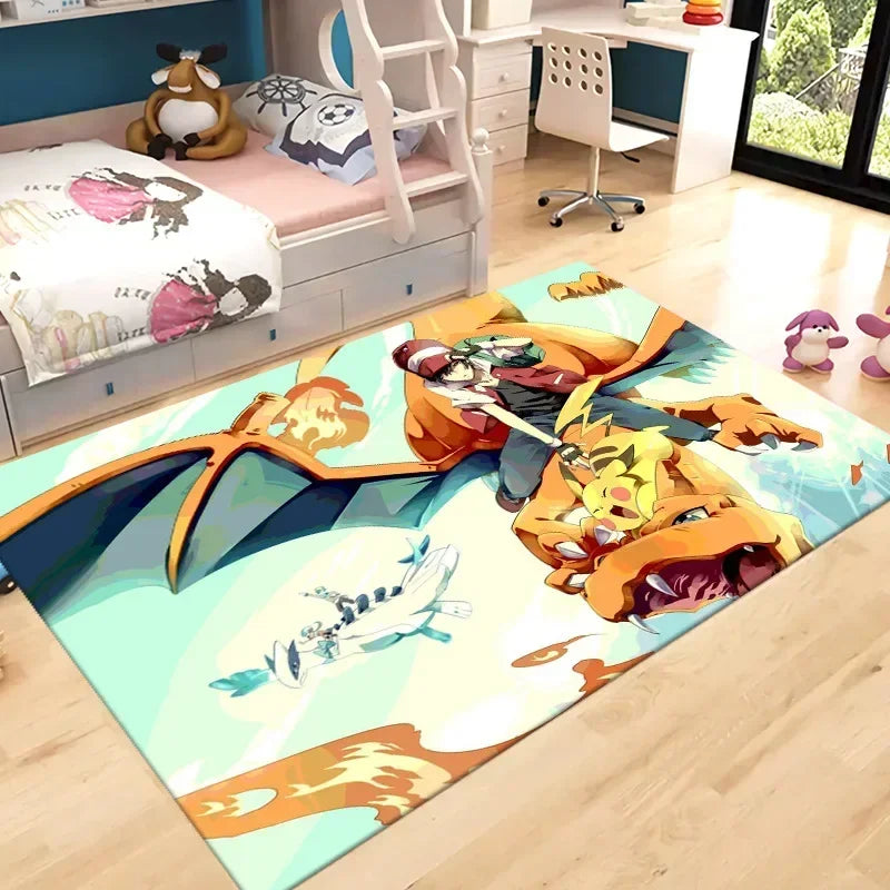 Pokemon Pikachu Children Room Rug Carpet Pokemon Pikachu Children Room Rug Carpet Furvenzy A 80X120cm