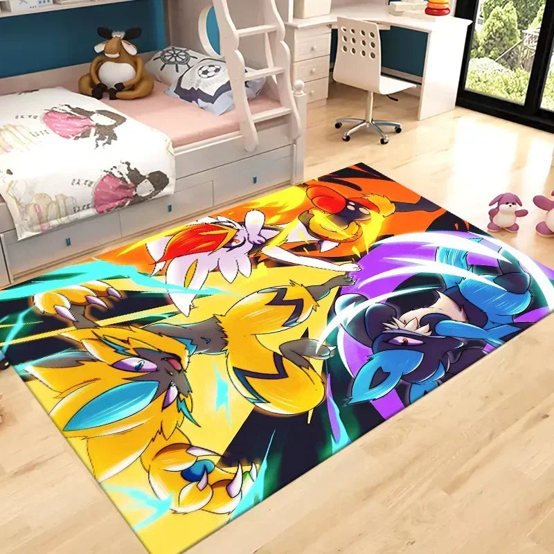 Pokemon Pikachu Children Room Rug Carpet Pokemon Pikachu Children Room Rug Carpet Furvenzy E 80X120cm