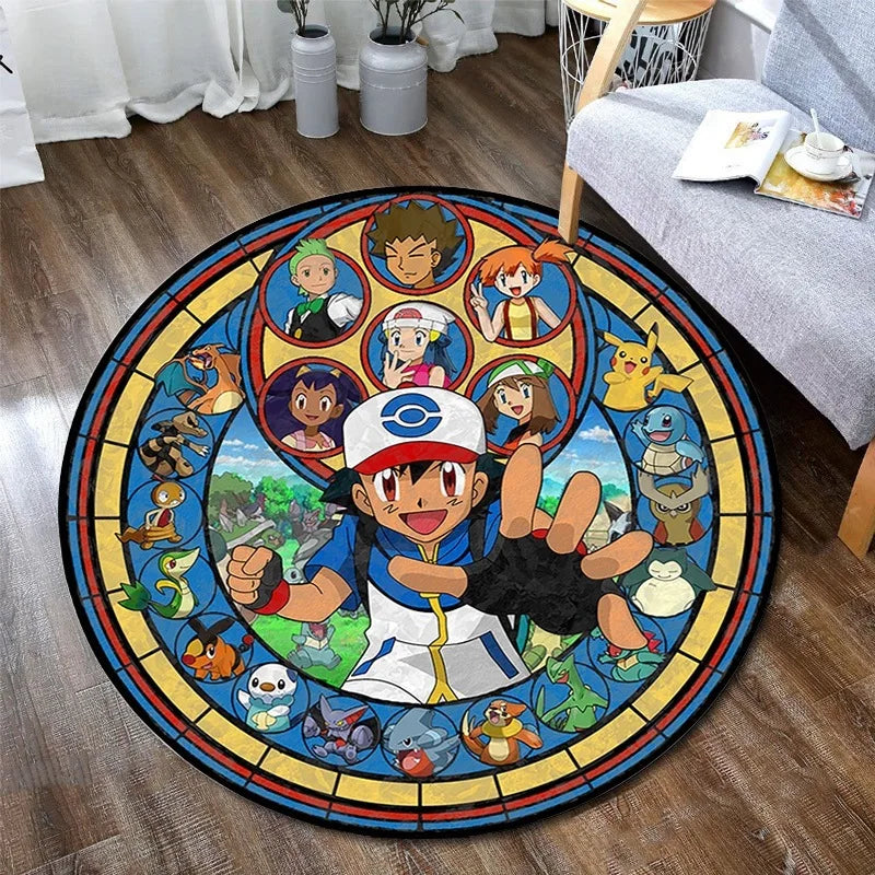 Pokemon Round Bedroom Rug Carpet Pokemon Round Bedroom Rug Carpet - Furvenzy