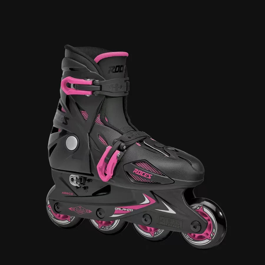 Inline Roller Skates Shoes Four Size Adjustable Inline Roller Skates Shoes Four Size Adjustable Furvenzy Black 25-29