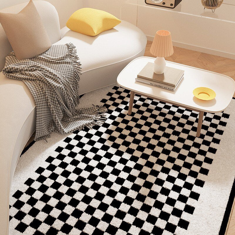 Checkered Rug Retro Checkerboard Carpet Checkered Rug Retro Checkerboard Carpet Furvenzy K 55x150cm