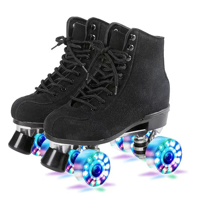 Leather Roller Skates Shoes Quad Sneakers 5