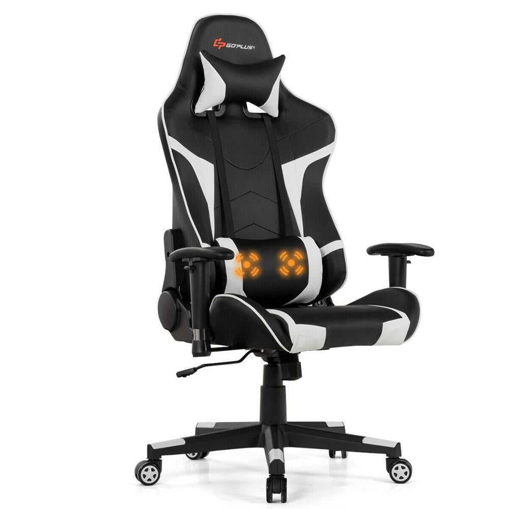 Massage Gaming Racing Chair Massage Gaming Racing Chair Furvenzy United States HW66185WH