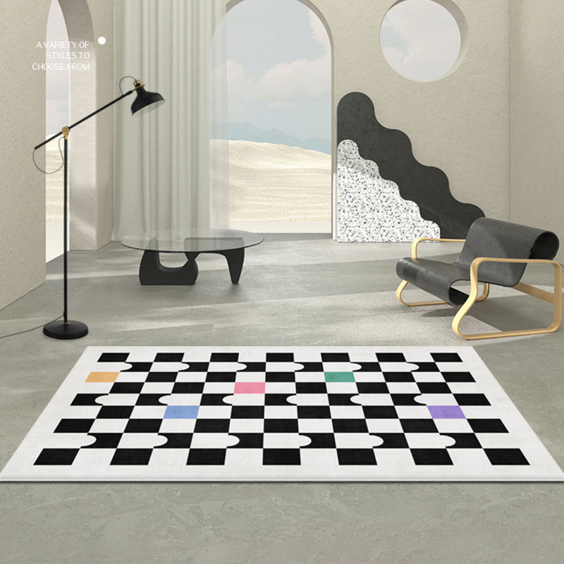 Checkerboard Living Room Carpet Geometric Rug Checkerboard Living Room Carpet Geometric Rug Furvenzy
