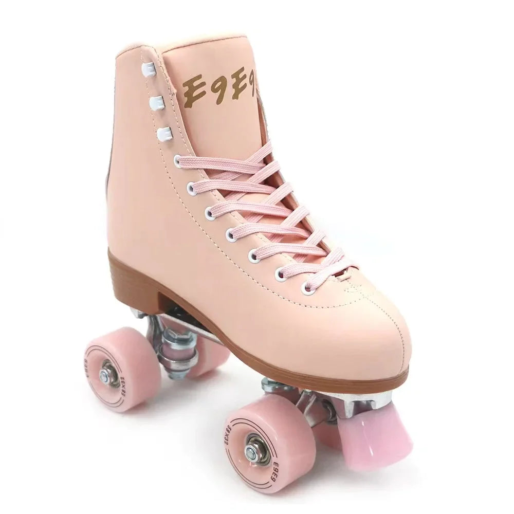 Pink Blue Double Row Roller Skates Shoes Pink Blue Double Row Roller Skates Shoes Furvenzy