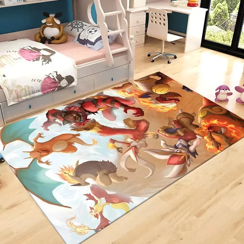 Pokemon Pikachu Children Room Rug Carpet Pokemon Pikachu Children Room Rug Carpet Furvenzy B 80X120cm