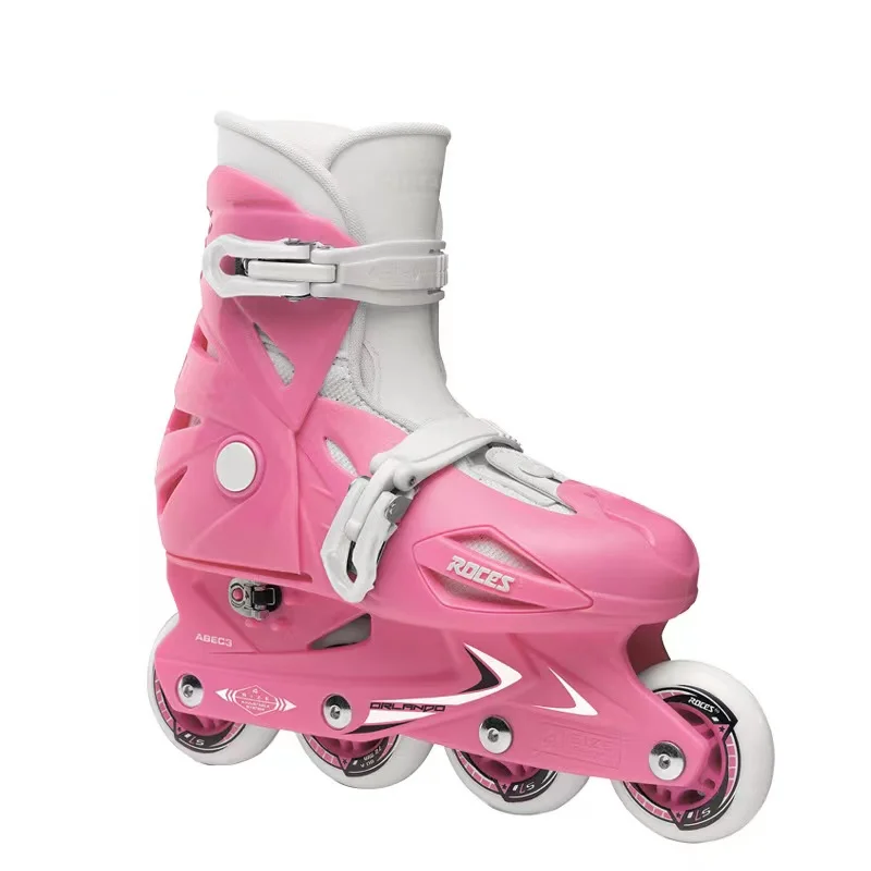 Inline Roller Skates Shoes Four Size Adjustable Inline Roller Skates Shoes Four Size Adjustable Furvenzy Pink 25-29