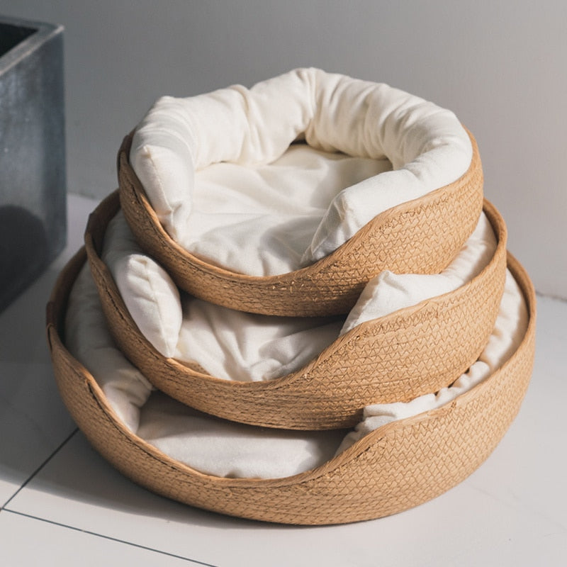 Rattan Leverage Pet Sleeping Bed Rattan Leverage Pet Sleeping Bed Furvenzy