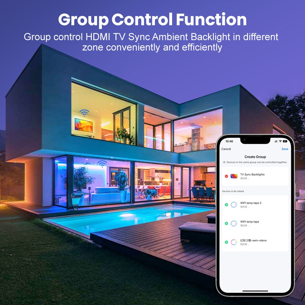 WiFi Smart Ambient TV LED Backlight WiFi Smart Ambient TV LED Backlight Furvenzy