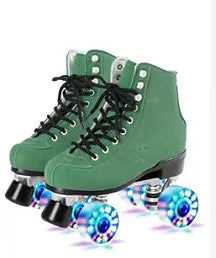 Leather Roller Skates Shoes Quad Sneakers 8