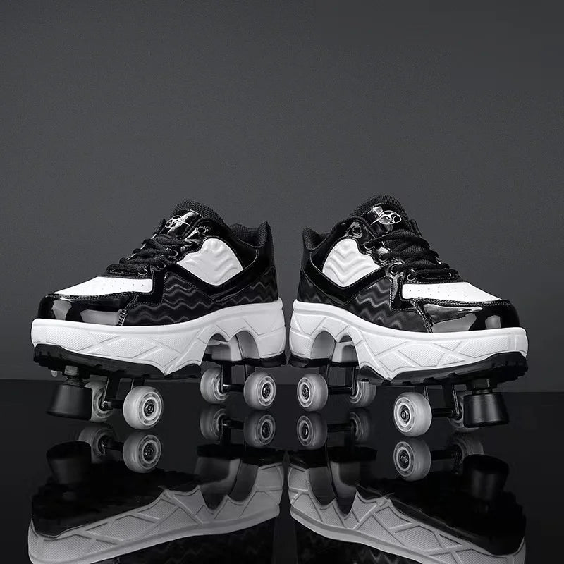 Four-Wheel Skating Shoes with Brake Head Four-Wheel Skating Shoes with Brake Head Furvenzy