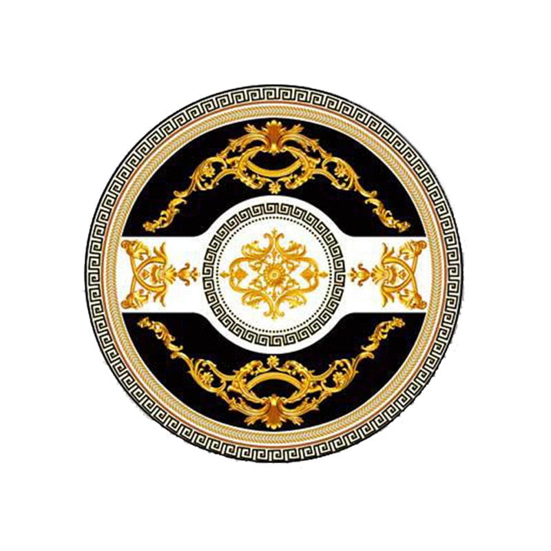 Mid Century Modern Rug Round Carpet Mid Century Modern Rug Round Carpet Furvenzy 40cmX40cm Gold