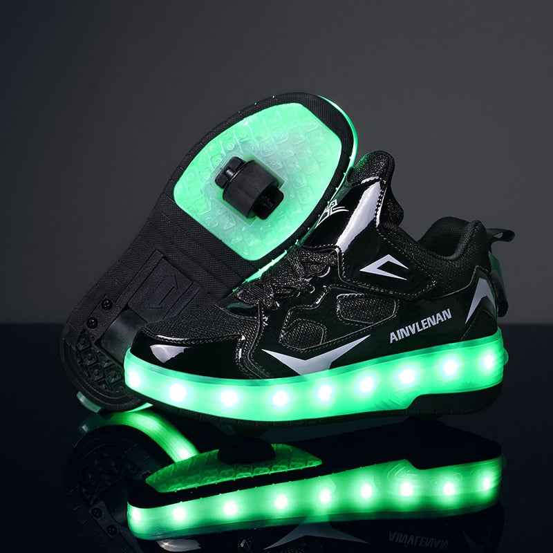 LED Roller Skates for Kids - 2 Wheel LED Roller Skates for Kids - 2 Wheel Furvenzy A3 Men's 2.5 (Ladies 3.5)