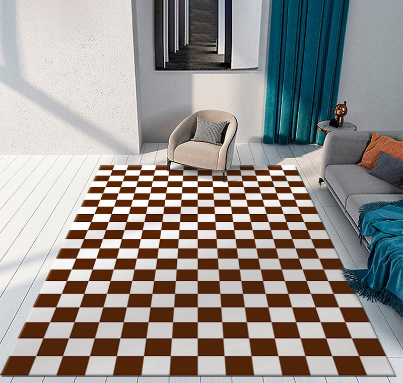 Checkerboard Rug Plaid Carpet Checkerboard Rug Plaid Carpet Furvenzy 8 50x80cm