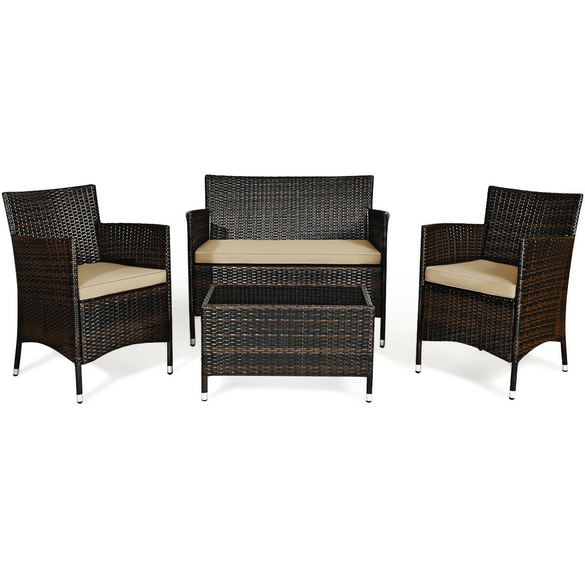 Rattan Patio Sofa Set Rattan Patio Sofa Set Furvenzy United States HW63214