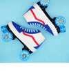 Canvas Roller Skates Blue and White 7