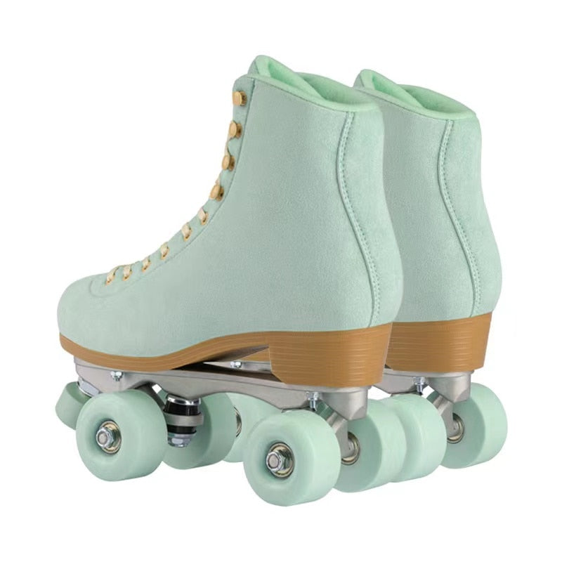 Leather Roller Skates Inline Quad Skating Leather Roller Skates Inline Quad Skating Furvenzy