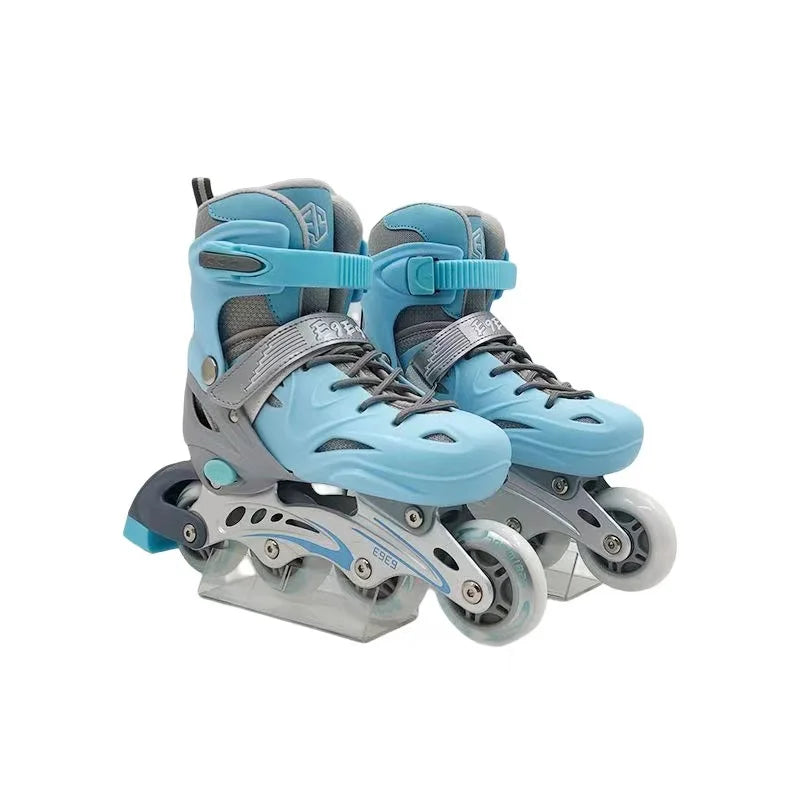Professional Inline 4 Wheel Racing Roller Skates Professional Inline 4 Wheel Racing Roller Skates Furvenzy Blue Adjustable (Fits to any size)