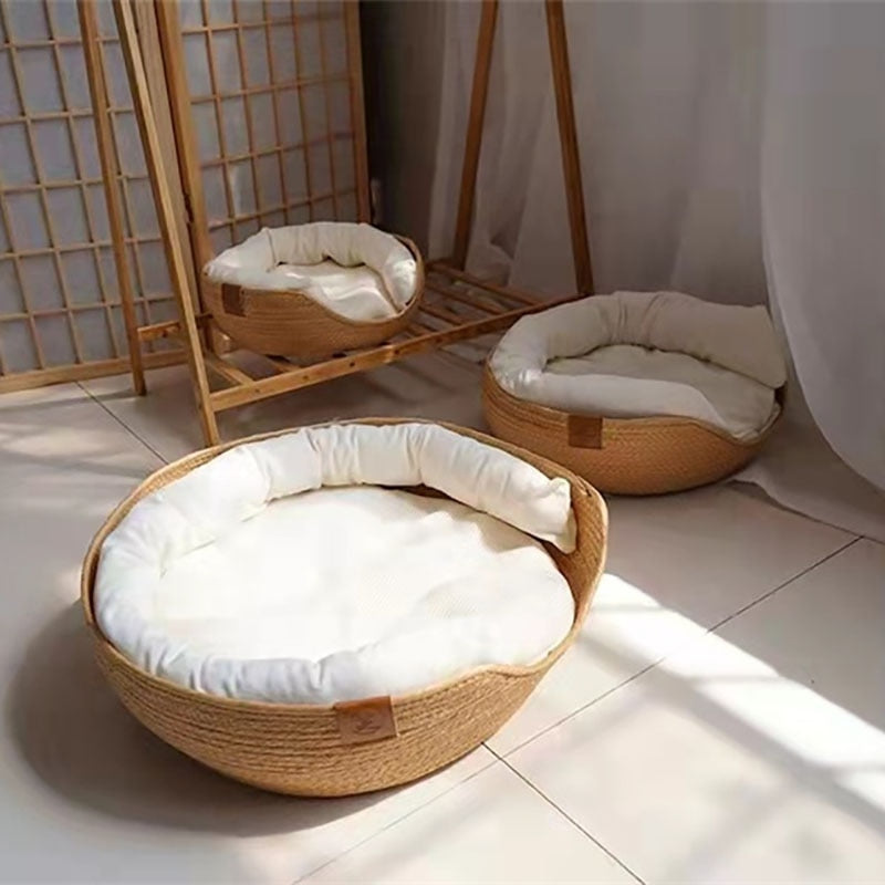 Rattan Leverage Pet Sleeping Bed Rattan Leverage Pet Sleeping Bed Furvenzy